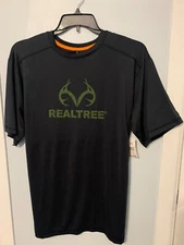 NWT Men's Realtree Black Graphic Logo T-Shirt with Short Sleeve       Size Large
