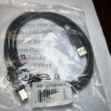 USB To Printer Cable -6 FT -USB 2.0 Type A to Type B