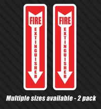 FIRE EXTINGUISHER Stickers Decals Inspection Smoke Alarm Emergency Warning 2pk
