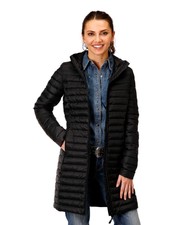 Roper Western Jacket Womens Quilted Zip Black 03-098-0693-6140 Bl