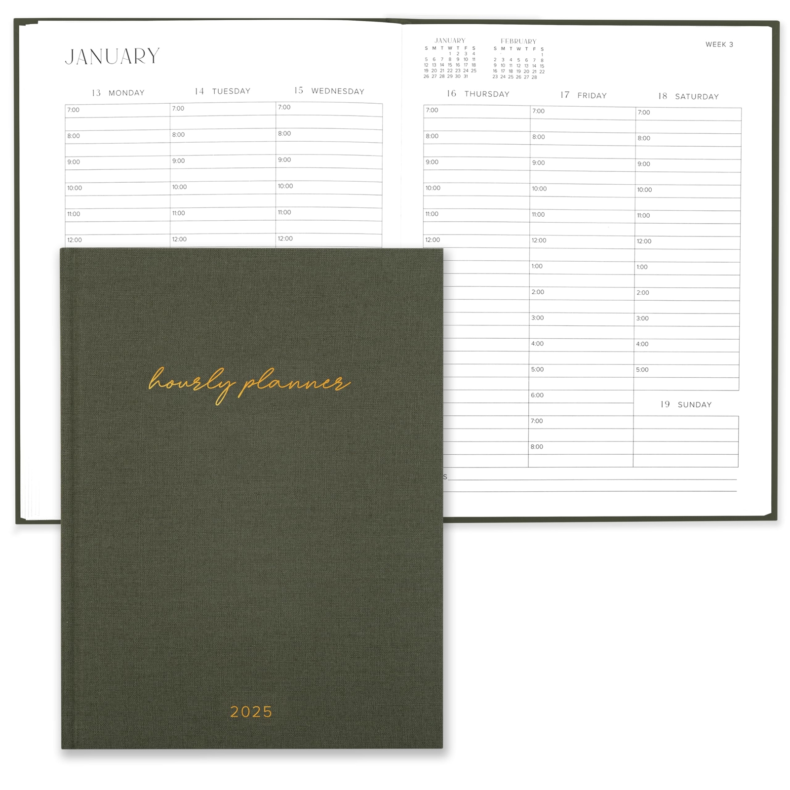 Beautiful 2025 Appointment Book Planner - Sturdy Linen Daily Planner & Weekly...