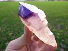 Grape Purple SCEPTER AMETHYST Crystals Over Clear Quartz Madagascar for sale