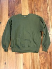 Vintage Jerzees Crewneck 90s Blank Sweatshirt Mens Size Large Green Made in USA