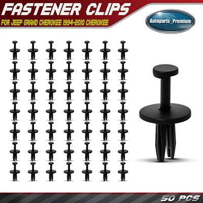 50x 6.35 mm Nylon Bumper Fascia Fastener Clips Push-Type for Jeep Grand Cherokee