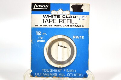 Vintage 12 ft Lufkin White Clad 1/2'' Tape Refill RW12 - UNUSED
