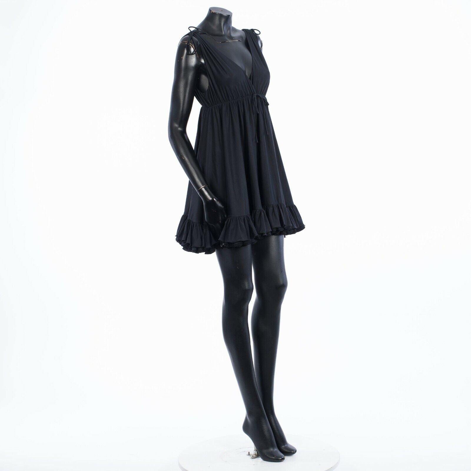 BALENCIAGA 1550$ Black Ruffled Stretch-Jersey Babydoll Dress | eBay