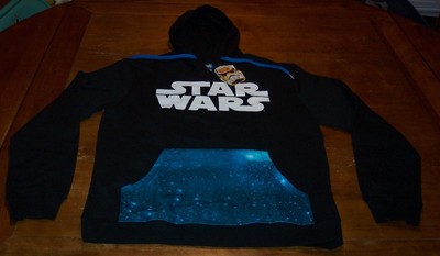 STAR WARS Galaxy Far Far Away Stars HOODIE HOODED Sweatshirt LARGE NEW w/ TAG