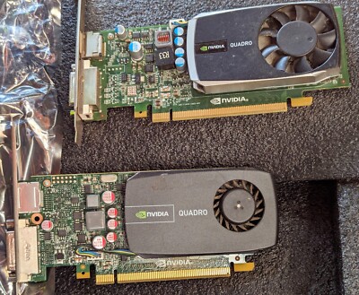 2X Nvidia quadro 600 display cards SET OF 2.  DVI, DP  4-DISPLAYS PCI-E 1G
