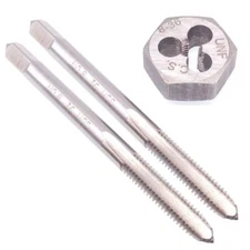 HSS 8-36 Taper & Plug Tap & 8-36 Hexagon Die Thread Right Hand Set