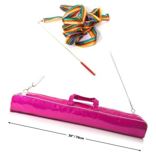 Twirling Baton Case, Sparkle Pink Leather, Drawstring Backpack, Ribbon ...