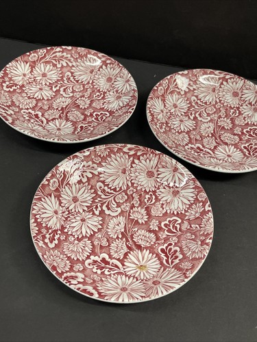 Georgia Royal Tudor Ware Red Flower Saucer Ironstone Staffordshire England - Picture 8 of 9