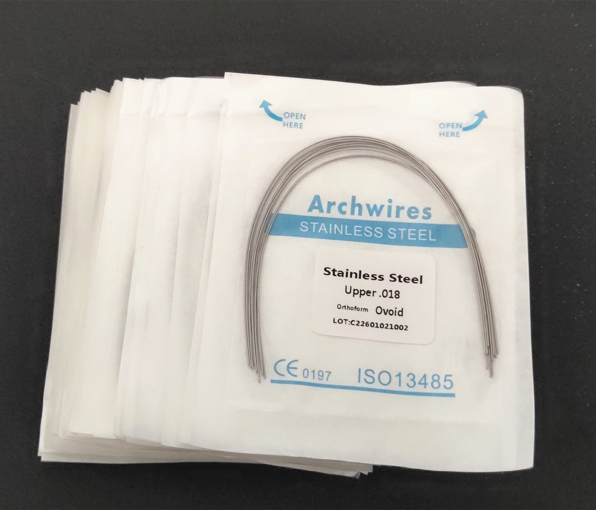 100 Fils Orthodontiques En Acier Inoxydable Ronds - Forme Ovale 016 - Pour Laboratoire Dentaire