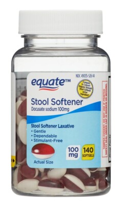Equate Stool Softener Laxative Softgels for Constipation 140 count