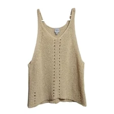 COZY CO knit sweater tank in cream size S/M