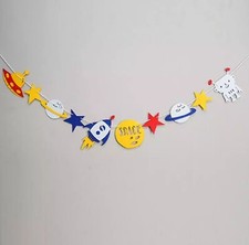 1 Birthday Party Banner Space Theme