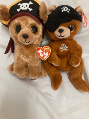 Ty Beanie Boos  SET OF 2   ROWAN & SCULLY HALLOWEEN PIRATE SET 6''  New MWMT's