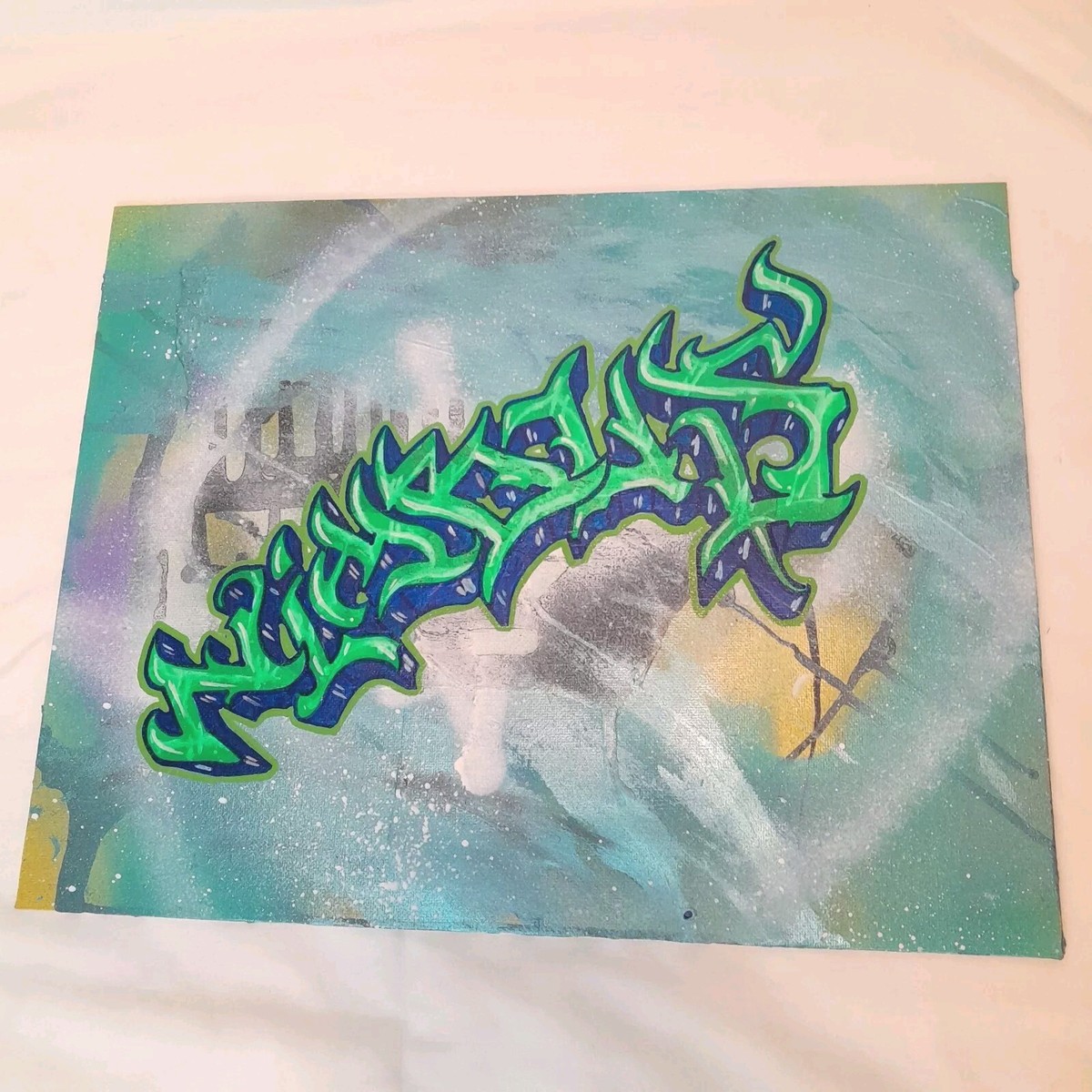 Original Street Art Graffiti Canvas Panel NIMBUS 14x11 Acrylic