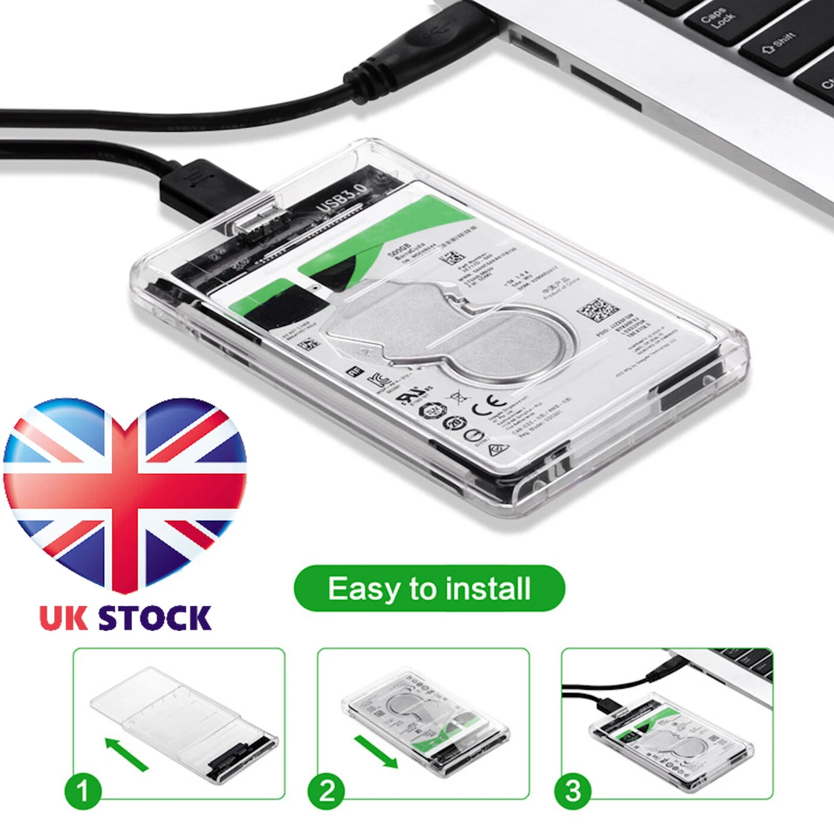 SATA to USB 3.0 Hard Drive Case Enclosure for 2.5 inch SSD HDD External