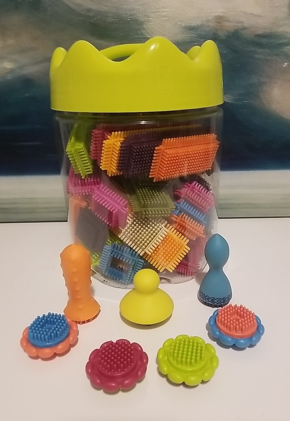 Bristle Blocks Stackadoos - Stackable Buildable Blocks Educational w/container