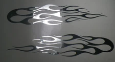 Large 22" CHROME  Flames Car auto die  cut vinyl decal sticker car window