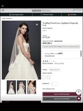 David  s Bridal Trailing Floral Lace Appliqu  Fingertip Veil