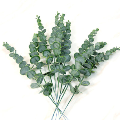 5PCS Eucalyptus Leaf Adornment Artificial Greenery Stem Fake Greenery Decor