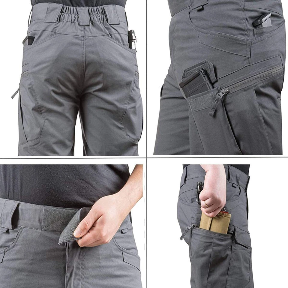 Pantalones Cortos Tácticos Para Hombres Pantalones Cortos de Carga Exterior Impermeables Senderismo Pesca Pista Pantalones Cortos Foto 3 de 4