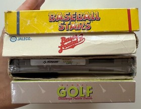 NES Boxed Games Lot - Bandai Golf, Baseball Stars, Bases Loaded II, Bayou Billy
