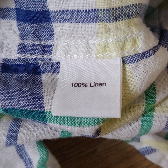 BLUE by Saks Fifth Avenue Men's 100% Linen Button Down Shirt Size XL