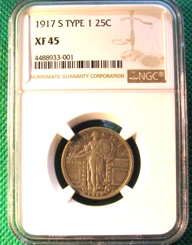 1917 S Standing Liberty Quarter NGC XF45 Type 1 #S723