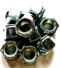 1/2-20 ZINC NYLON INSERT STOP LOCK NUT - 10 PIECES