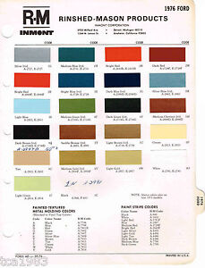 Ford Color Charts