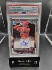 2025 Bowman - Chrome Prospect Autographs Hayden Alvarez #CPA-HA (AU, RC) PSA 10