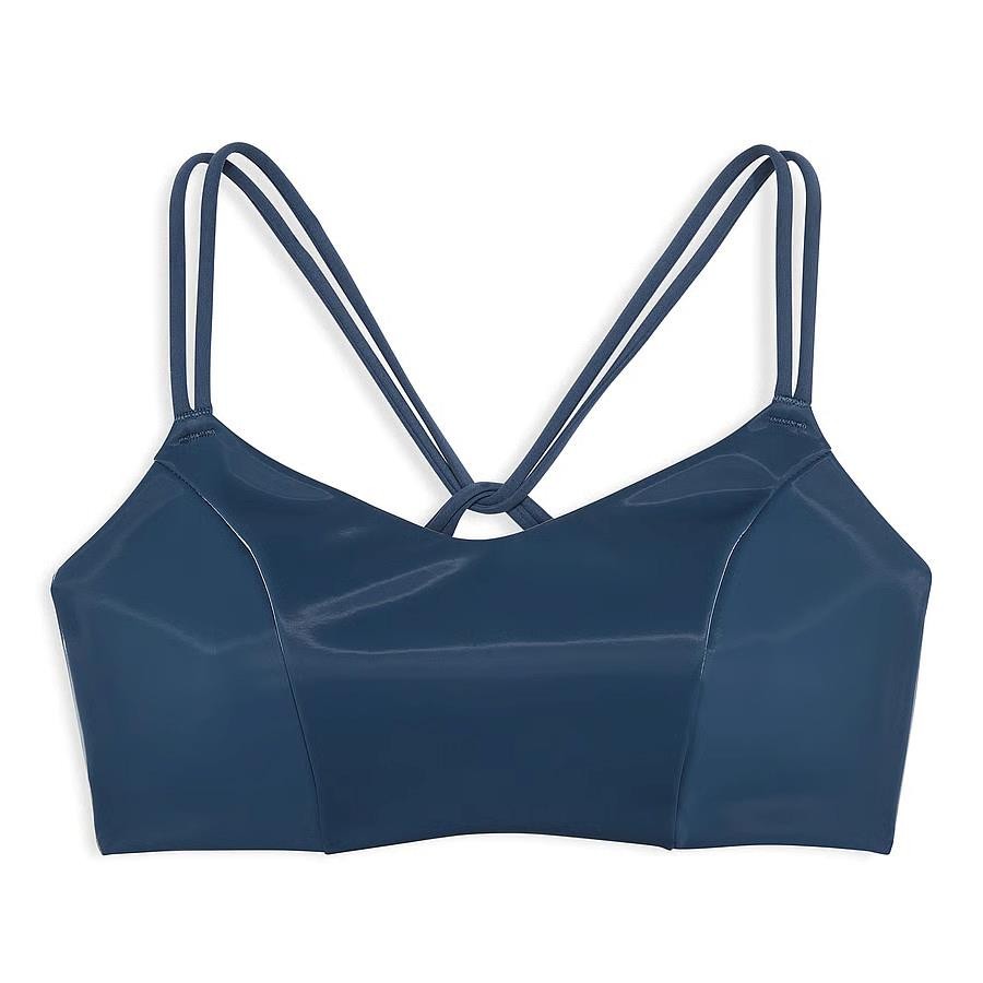 Victoria Secret VSX Elevate Liquid Shine Stretch Sports Bra S *Midnight Sea* NEW