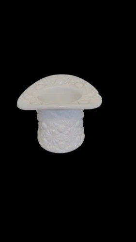 Vintage Fenton Daisy & Button Milk Glass Top Hat Toothpick Holder 3.5"