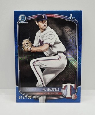 2025 Bowman AJ Russell Rookie /150 Blue Mojo Refractor 1st Rangers #BDC-51 (RC)