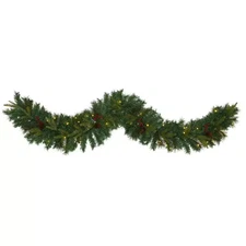 6 Ft. Battery Operated Pre-Lit Mixed Pine Artificial Christmas Garland with 35 C