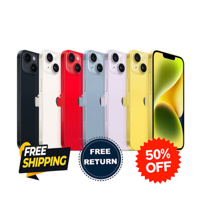 Apple iPhone 14 - 128GB/256GB/512GB, Blue/Midnight, Fair Condition, Free Ship!
