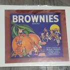 RARE Brownies Citrus Fruit Crate Advertising Label W.& M. Marks Lemon Cove CA — photo 1