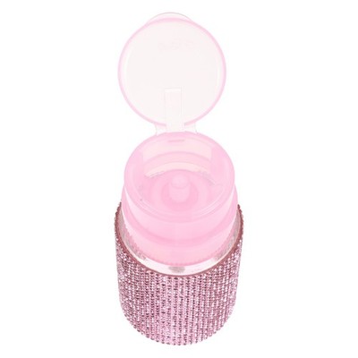 Rhinestone Push down Pump Dispenser - Empty Refillable Container Nail Polish
