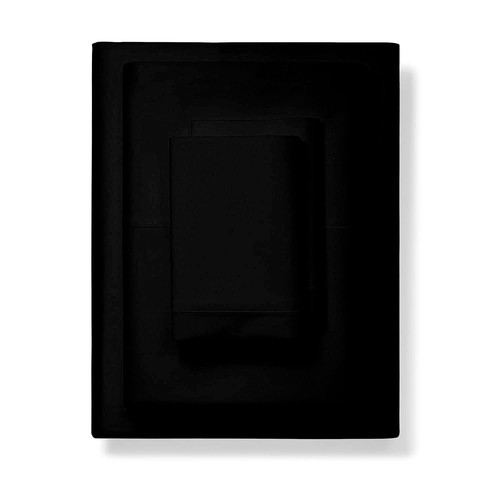 1000-Thread-Count 100% Pure Cotton Bed Sheets -4 Pc King Size Black Sheet Set...