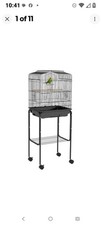 PawHut Bird Cage for Budgie Finch Canary Parakeet W/ Stand Tray Black
