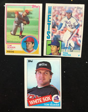 LOT OF 3, 1983 1984 1985 Tom Seaver METS RED W SOX NM