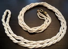 STUNNING VINTAGE ESTATE MILK GLASS BEADED HELIX 37" NECKLACE! G38898