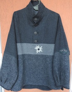 Vintage Trachten Boiled Wool Jacket Mens Large Popover Tyrol Loden Overshirt