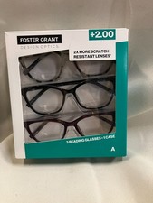 Foster Grant Full rim plastic reading Glasses 3 Pack 2.00 1908260A