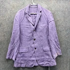 ETRO Blazer Mens 38 Purple Linen Two Button Sport Coat Jacket Lightweight Summer