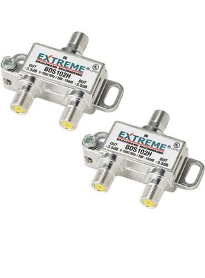2pcs Extreme Broadband BDS102H 2-way Coax Cable Antenna HD TV Splitter 5-1002Mhz