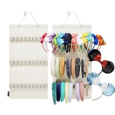 Hanging Headband Organizer with 30 Elastic Loops for Women Girls Headbands Di...