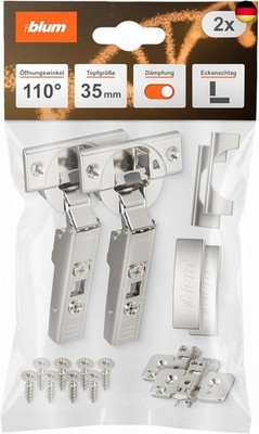 BLUM 2x CLIP top BLUMOTION Möbelscharnier 110° I Softclose Topfscharnier 35mm I 